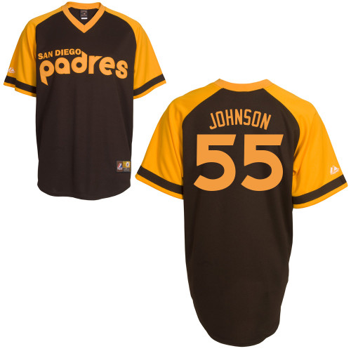 Josh Johnson #55 MLB Jersey-San Diego Padres Men's Authentic Cooperstown Baseball Jersey